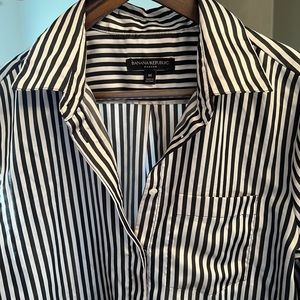 Banana republic striped flowy button up